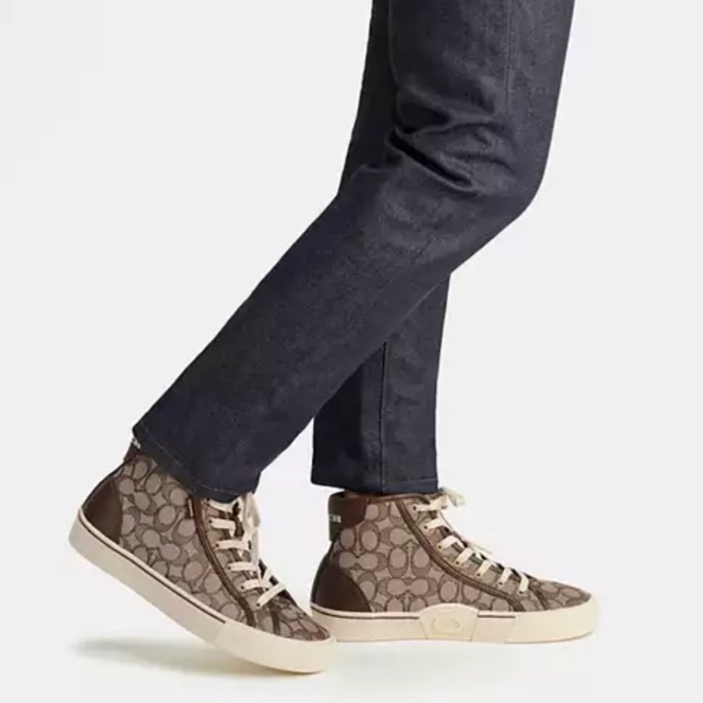 COACH® | Skate High Top Sneaker In Signature Jacquard